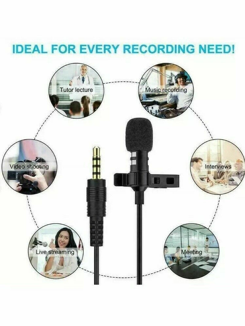 Metallic Clip-On Lapel Mini Lavalier Mic Microphone for Mobile Phone PC Recordin