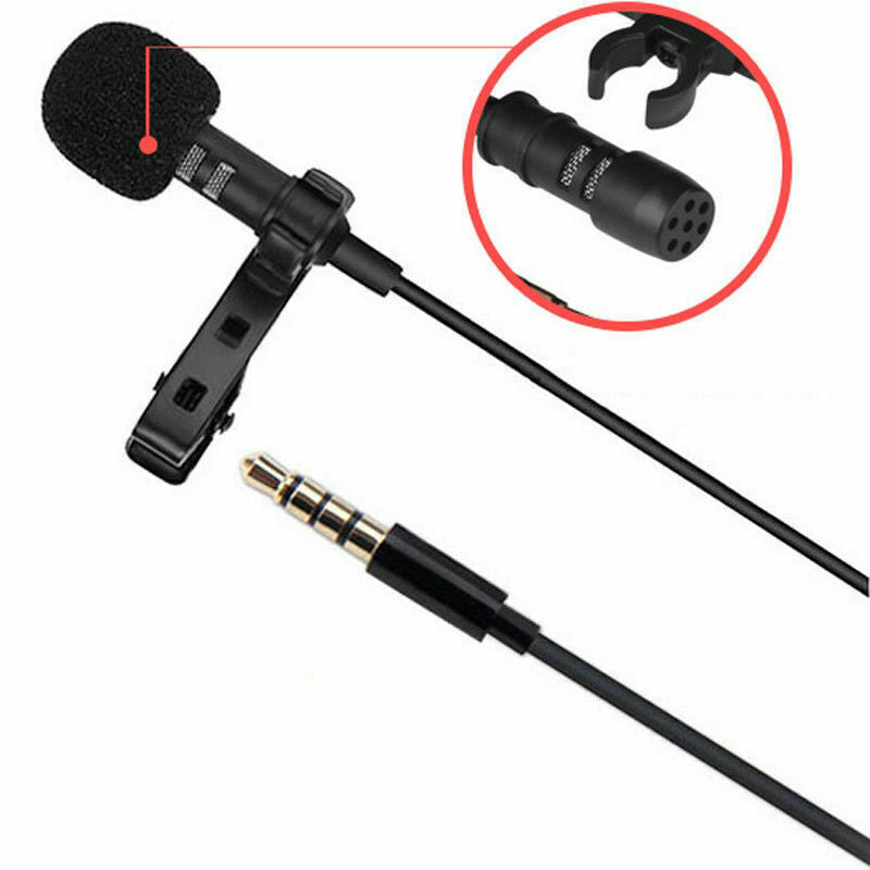 Metallic Clip-On Lapel Mini Lavalier Mic Microphone for Mobile Phone PC Recordin