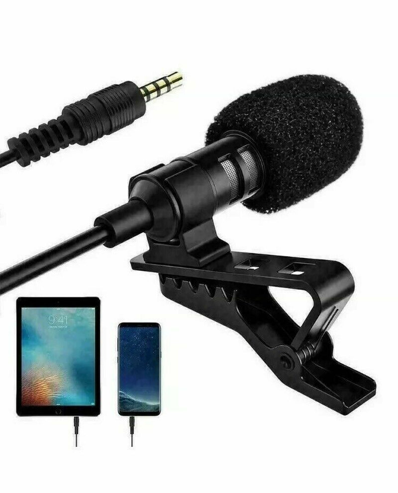 Metallic Clip-On Lapel Mini Lavalier Mic Microphone for Mobile Phone PC Recordin
