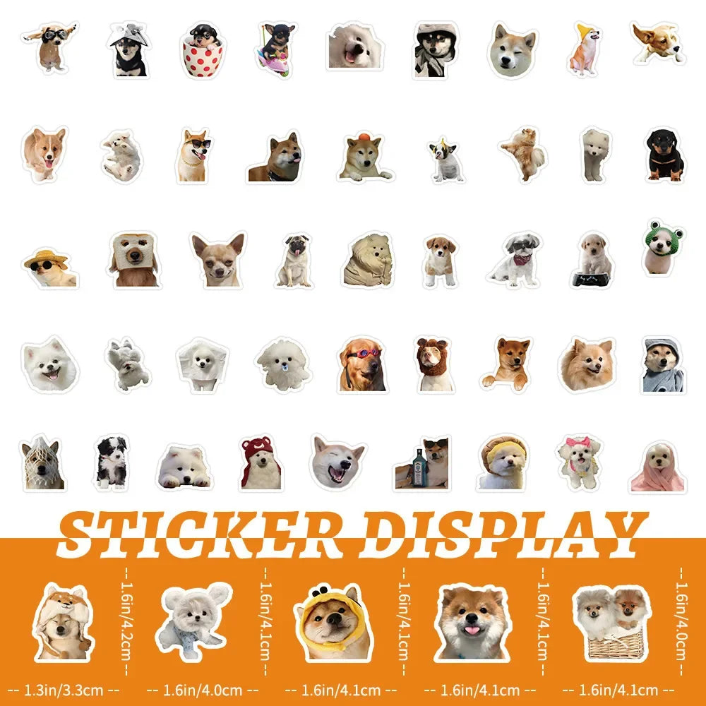 10/100/1000Pcs Funny Dog Stickers Cartoon Cute Decals Toy Guitar Phone Bicycle Laptop Notebook Luggage Car Graffiti Kids Sticker
