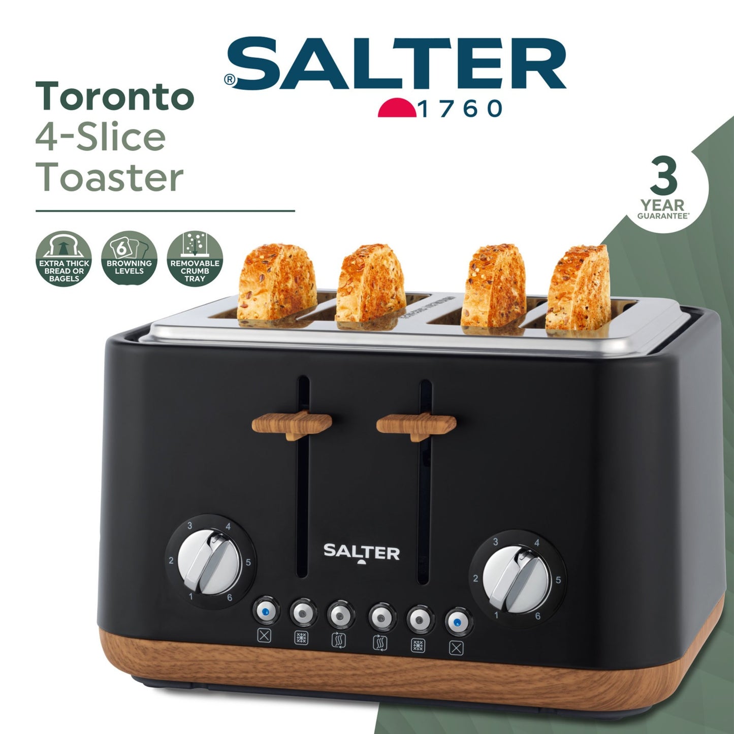 Salter Toronto 7-Piece Countertop Set – Kettle, Toaster, Microwave & Canisters