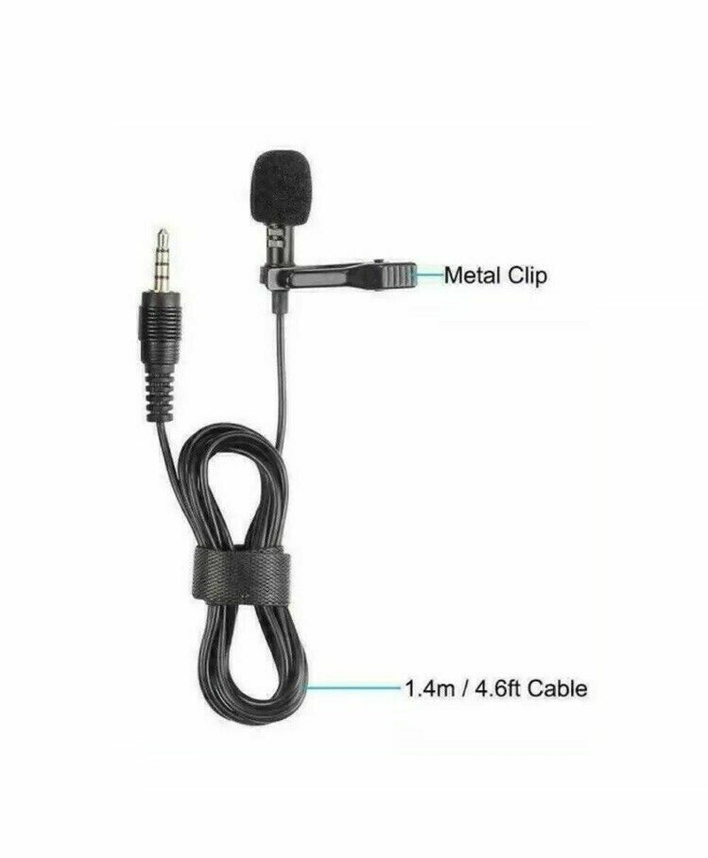Metallic Clip-On Lapel Mini Lavalier Mic Microphone for Mobile Phone PC Recordin