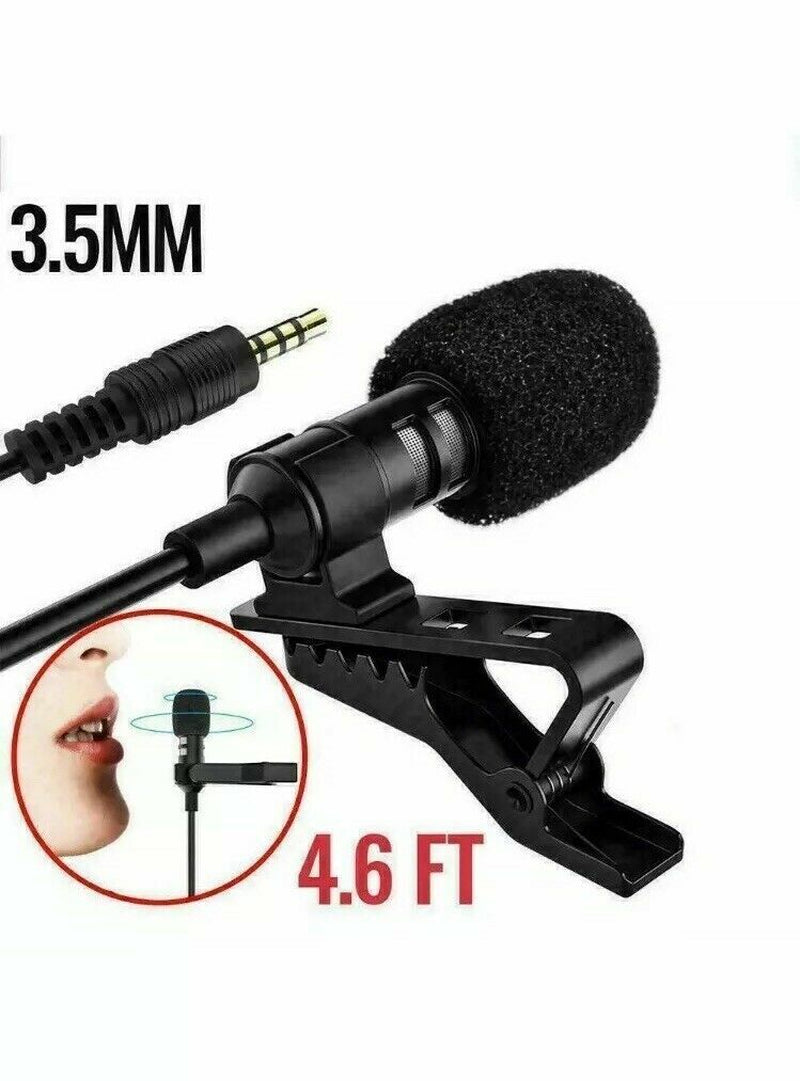 Metallic Clip-On Lapel Mini Lavalier Mic Microphone for Mobile Phone PC Recordin