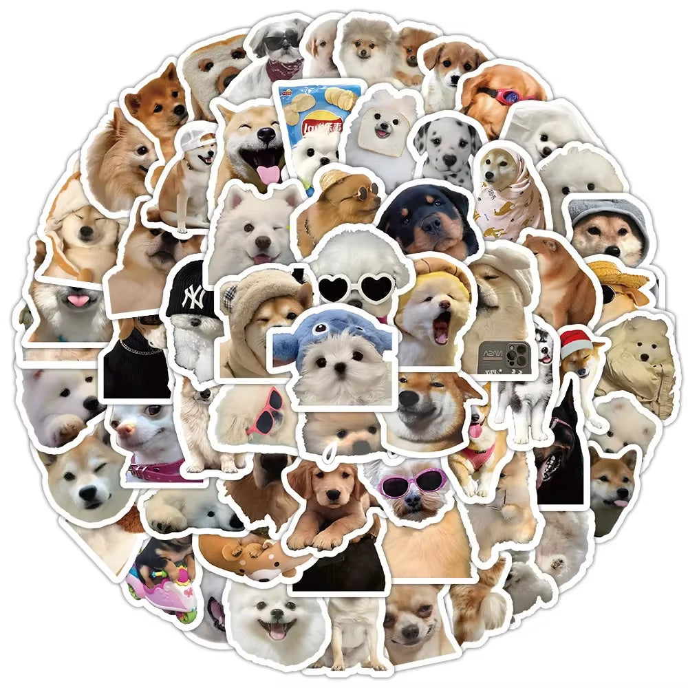 10/50/100Pcs Funny Dog Stickers Cartoon Cute Decals Toy Stationery Guitar Phone Bicycle Laptop Luggage Car Graffiti Kids Sticker