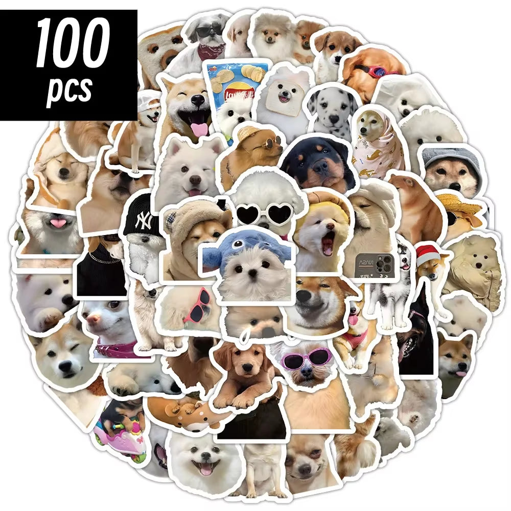 10/50/100Pcs Funny Dog Stickers Cartoon Cute Decals Toy Stationery Guitar Phone Bicycle Laptop Luggage Car Graffiti Kids Sticker