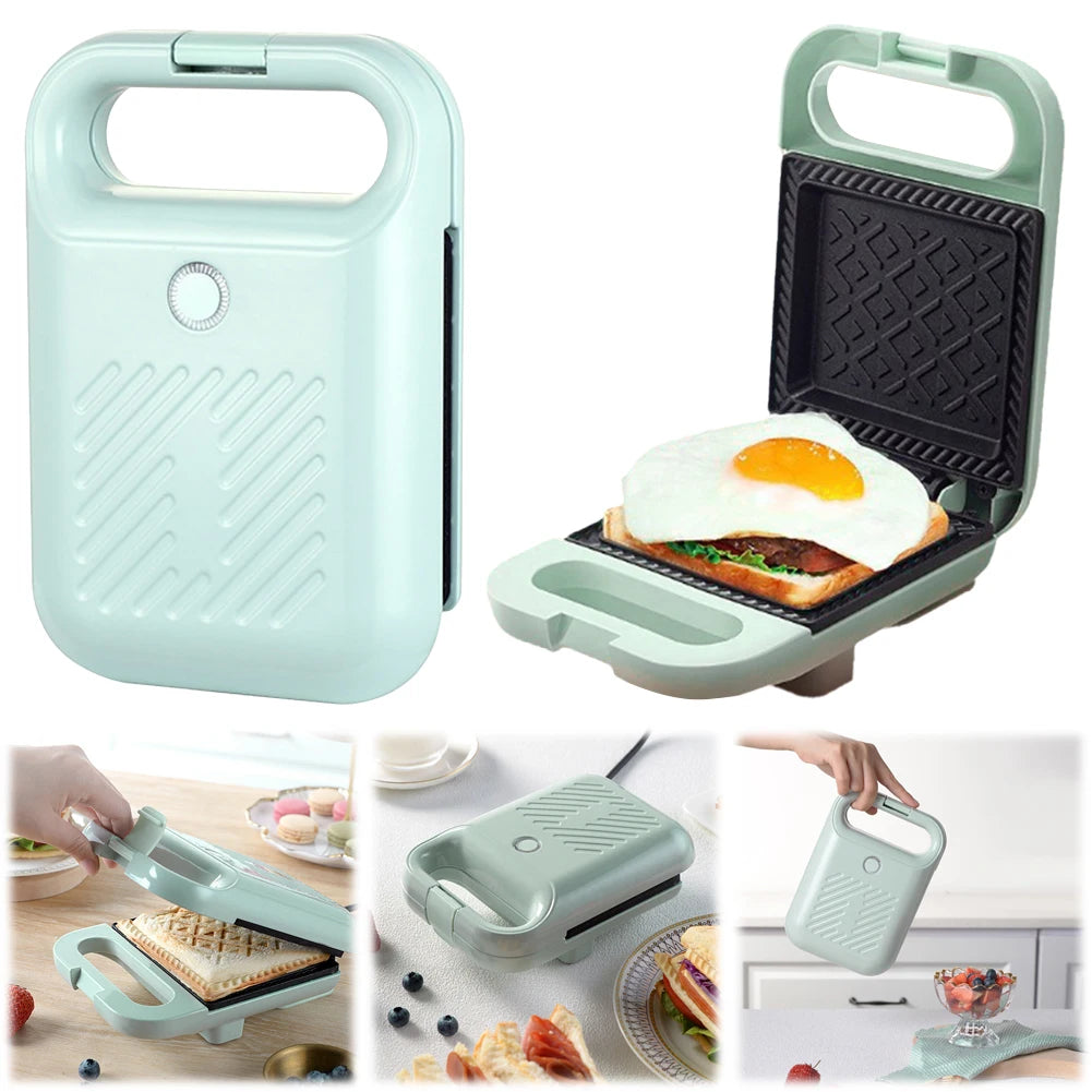 Electric Sandwich Maker Panini Press with Non-Stick Coating Home Toaster Light Food Making Machine for Meat Beef Omelette