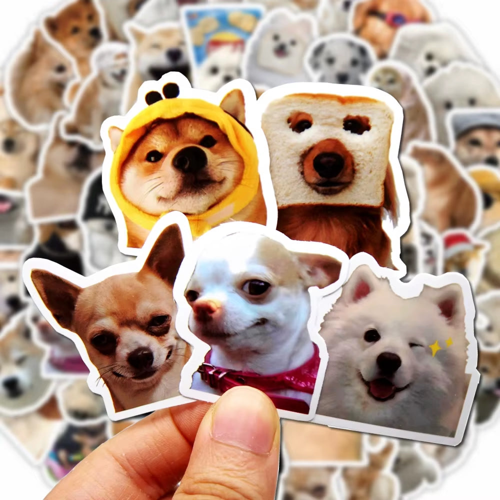 10/50/100Pcs Funny Dog Stickers Cartoon Cute Decals Toy Stationery Guitar Phone Bicycle Laptop Luggage Car Graffiti Kids Sticker