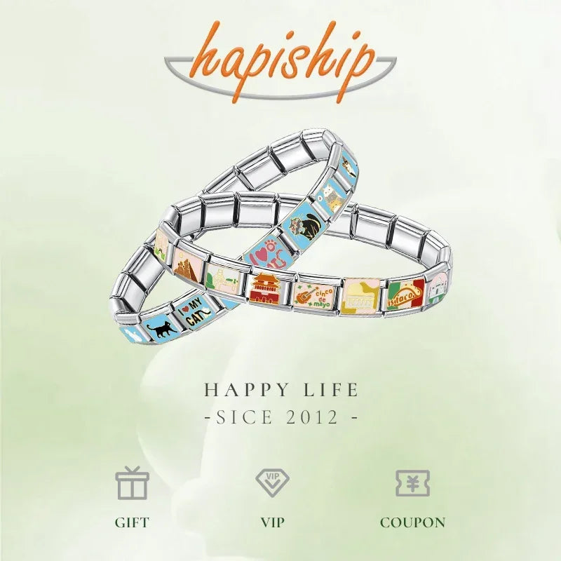 2024 Top Fashion Eye Moon Star Fish Spider Poker Queen Charm Italian Links Fit 9Mm Bracelet Making DIY Jewelry DJ854