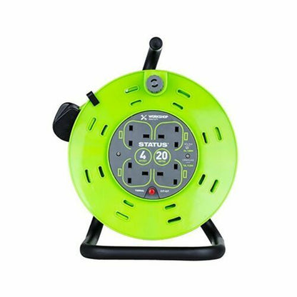 Extension Lead Reel 4 Way 5M 15M 20M 25M 50M Cable Socket Heavy Duty 13A Status