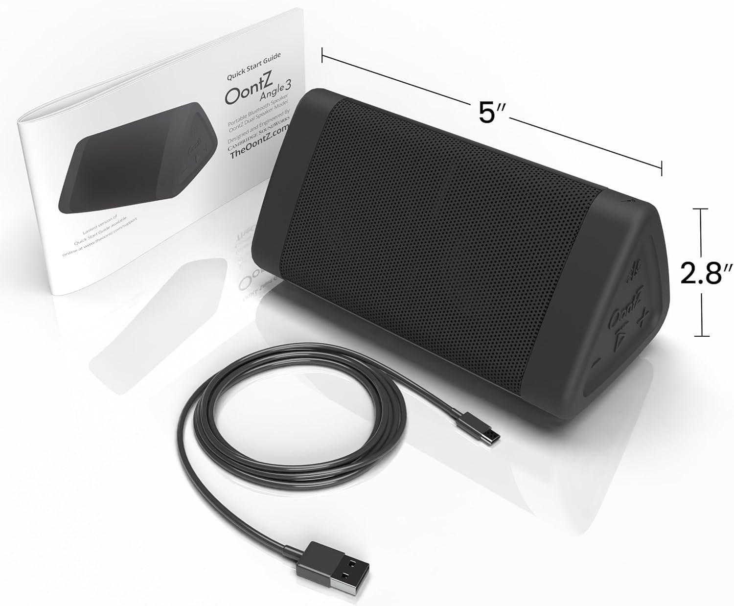 Oontz Angle 3 Portable Bluetooth 5.4 Speaker | 12W Sound, 24-Hr Battery, 100Ft Wireless Range, IPX5 Water-Resistant, Budget-Friendly for Travel, Outdoor & Home (Black)