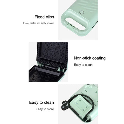 Electric Sandwich Maker Panini Press with Non-Stick Coating Home Toaster Light Food Making Machine for Meat Beef Omelette