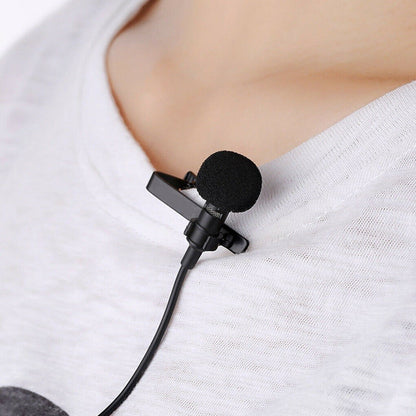 Metallic Clip-On Lapel Mini Lavalier Mic Microphone for Mobile Phone PC Recordin