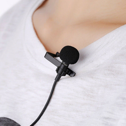Metallic Clip-On Lapel Mini Lavalier Mic Microphone for Mobile Phone PC Recordin