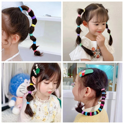 20/50Pcs Kids Elastic Hair Bands Girls Sweets Scrunchie Rubber Band for Children Hair Ties Clips Headband Baby Hair Accessories