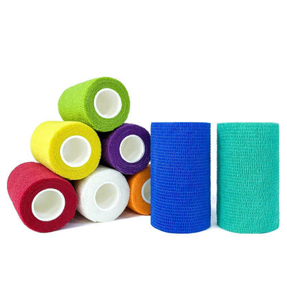 1Roll 2.5/5/7.5/10Cm*4.8M Non Woven Elastic Self Adhesive Bandage Cohesive Bandage for Sports Fixing Finger Wrist Leg