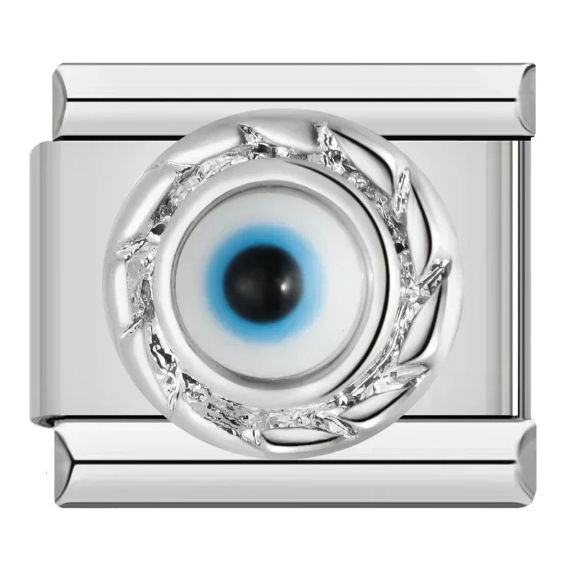 2024 Top Fashion Eye Moon Star Fish Spider Poker Queen Charm Italian Links Fit 9Mm Bracelet Making DIY Jewelry DJ854